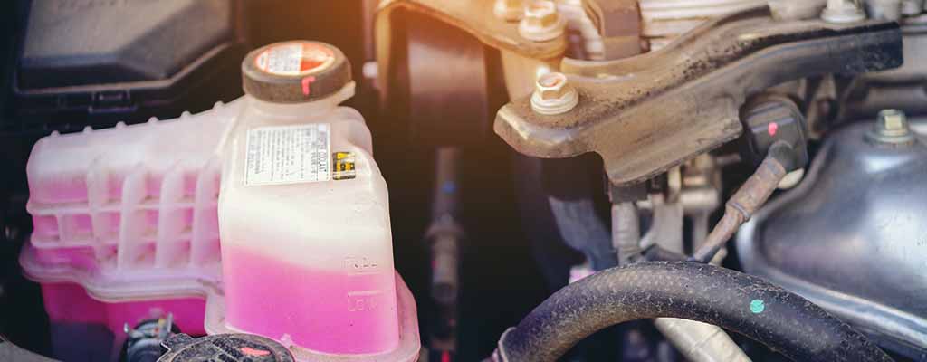 Fotografija prikazuje hladilno tekočino - antifriz, ki je v zimskih razmerah ključna v vozilih.