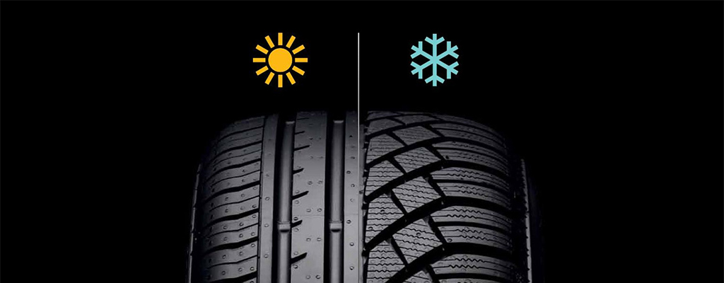 Na fotografiji je profil pnevmatike - letne in zimske gume.