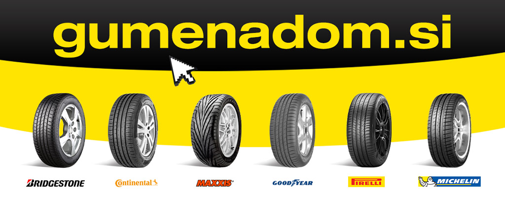 Na fotografiji so gume priznanih znamk, ki jih najdete v spletni trgovini Gumenadom.si.